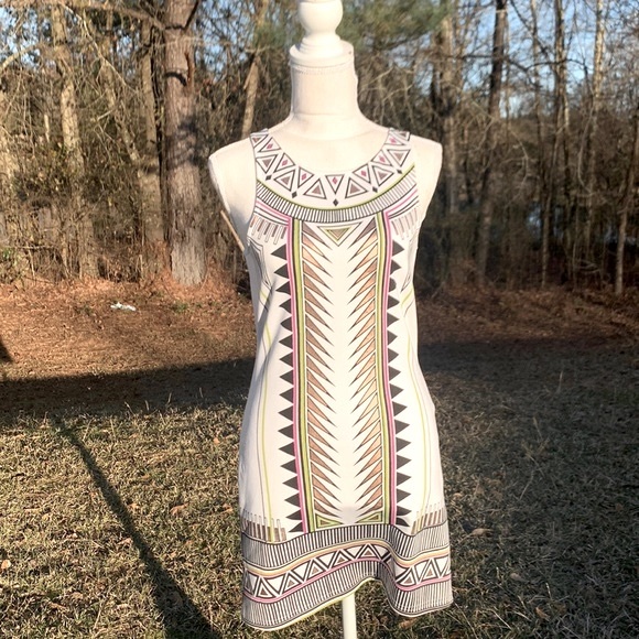 MINKPINK Techno Tribe Geometric Pattern Dress Size Medium - Picture 2 of 10